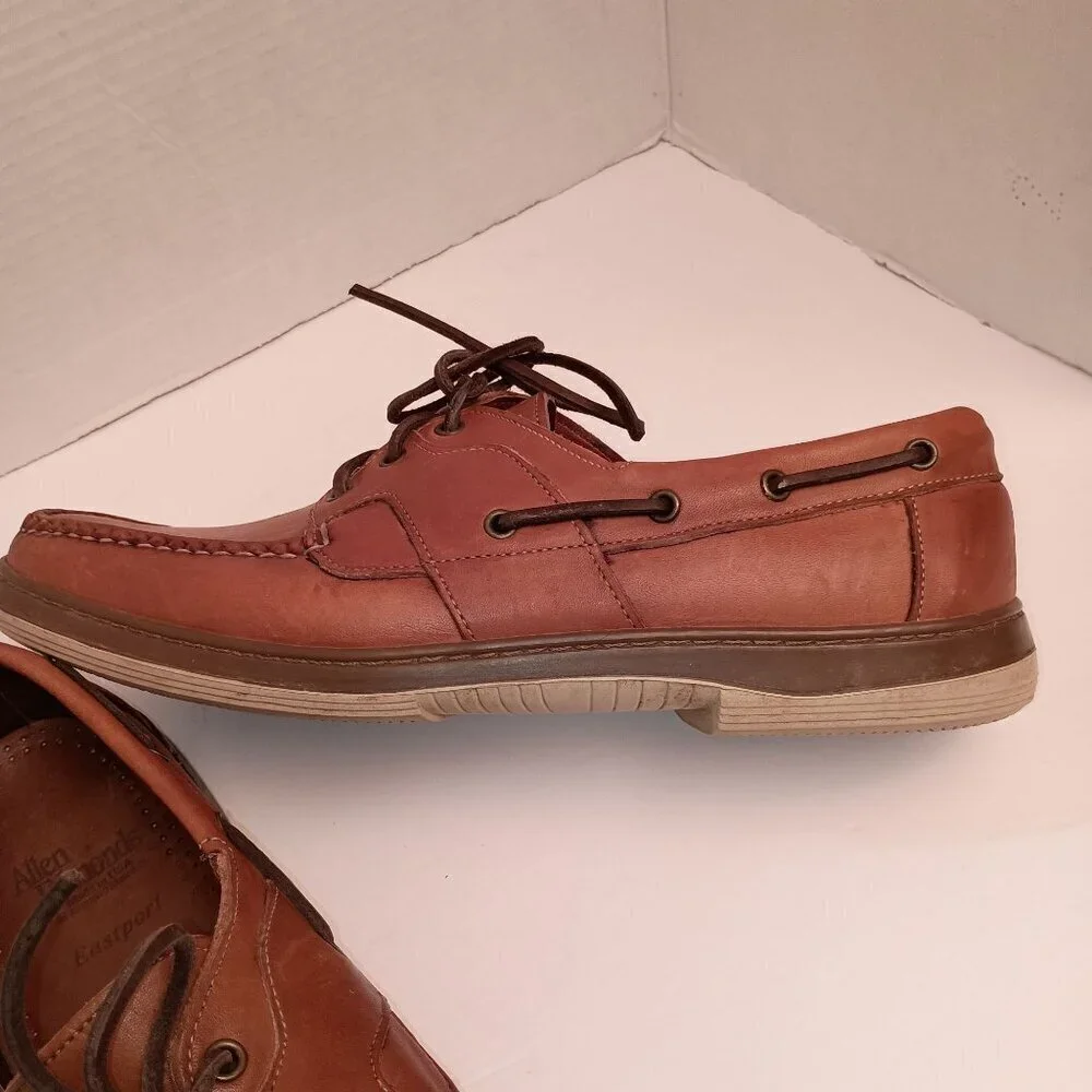 Allen Edmonds Eastport Boat Shoes Mens 10D Brown Leather 3Eye Casual Deck Preppy